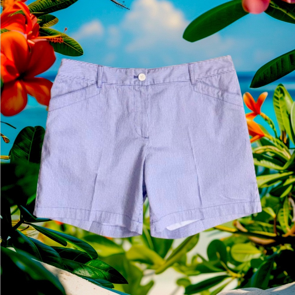 TALBOTS blue stripe shorts women’s size 12 petite 12P